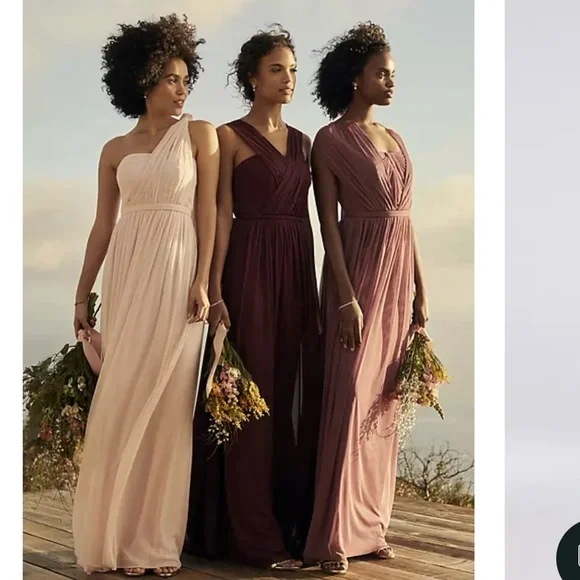 david’s bridal style-your-way 6 tie long mesh bridesmaid dress - Picture 3 of 9